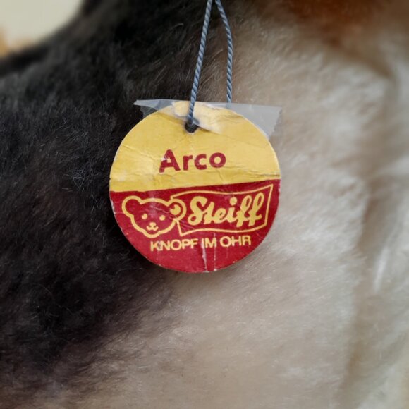 Steiff Arco German Shepherd With Tags Big 22 inch Lying Down Mohair Vintage 70s - Picture 5 of 13